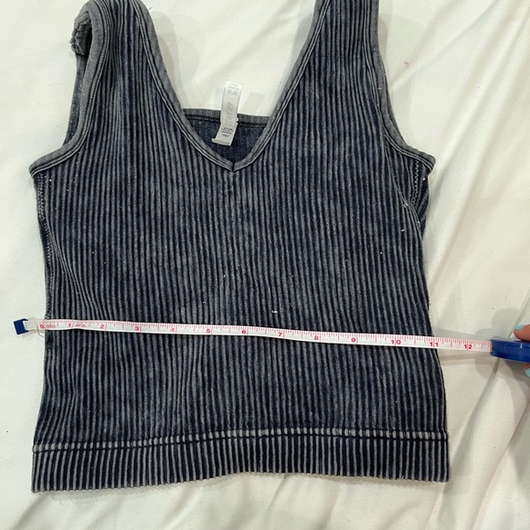 Zenana Outfitters Charcoal Pinstripe Tank Top - Picture 2 of 8